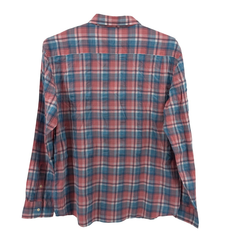 $158 NEW Faherty Brand Sun Berry Plaid Tropical Cotton Shirt XXL Pink Blue - Picture 3 of 9